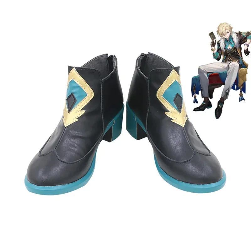 

NewGame Honkai Star Rail Aventurine Cosplay Shoes Leather Boots Anime Role Play Halloween Carnival Costume Outfit Party Prop Adu