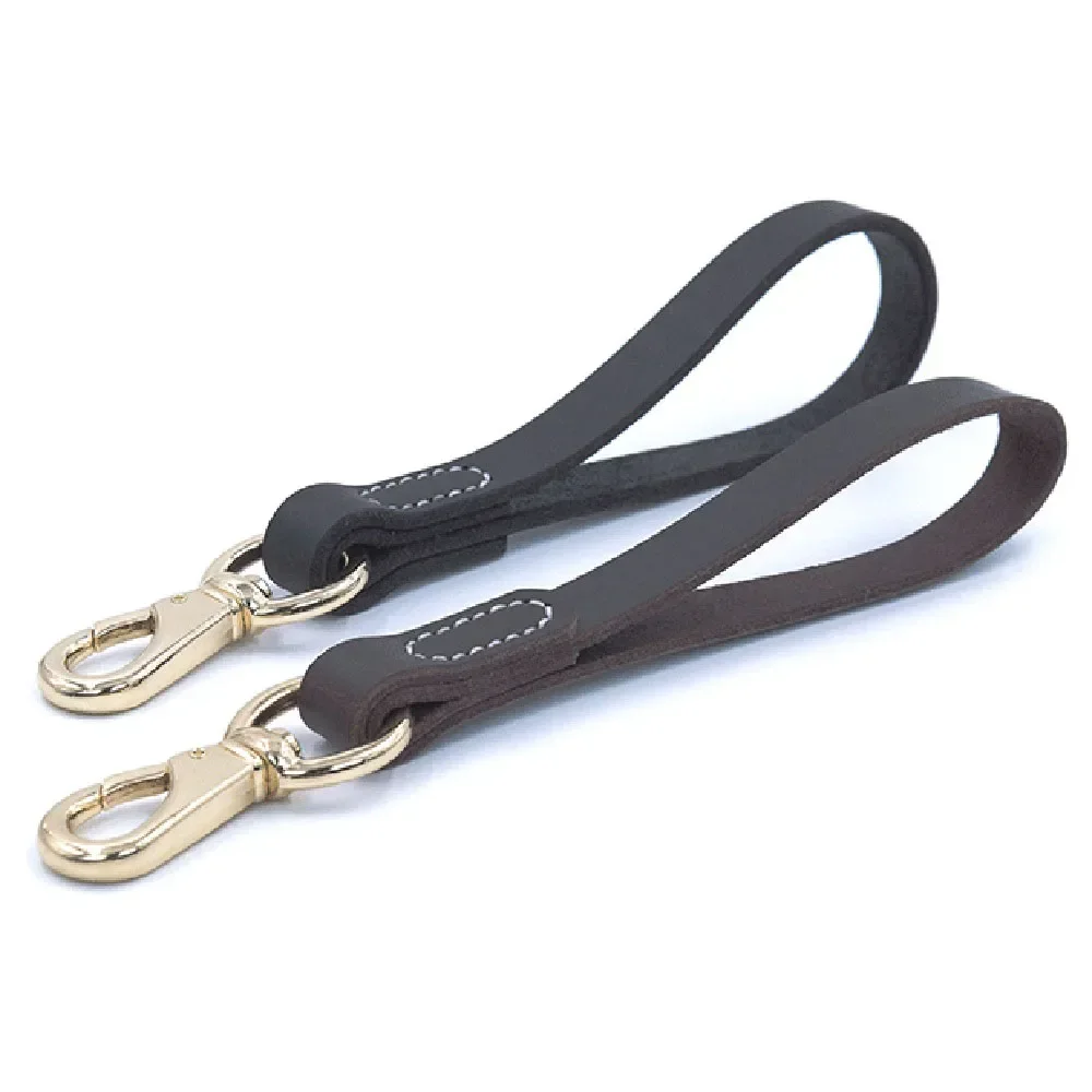 Real Leather Dog Leash 30/55cm Short Dog Leash Genuine Leather Traffic Lead for Medium Large Dogs Training and Walking 2cm Width