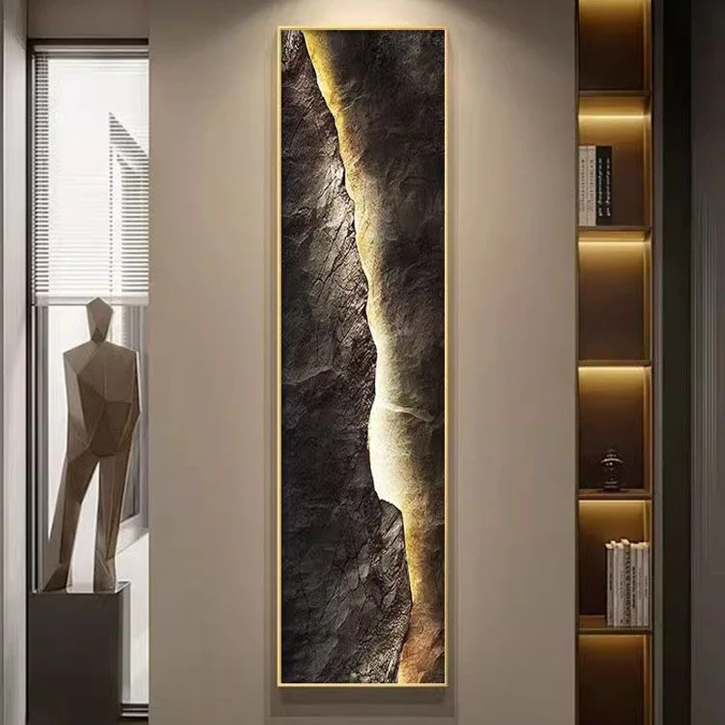 Modern LED Vertical Bar Home Decoration Wall Painting Lamp Entrance Lobby Dining Room Bedroom High-End Art Hanging Painting Lamp