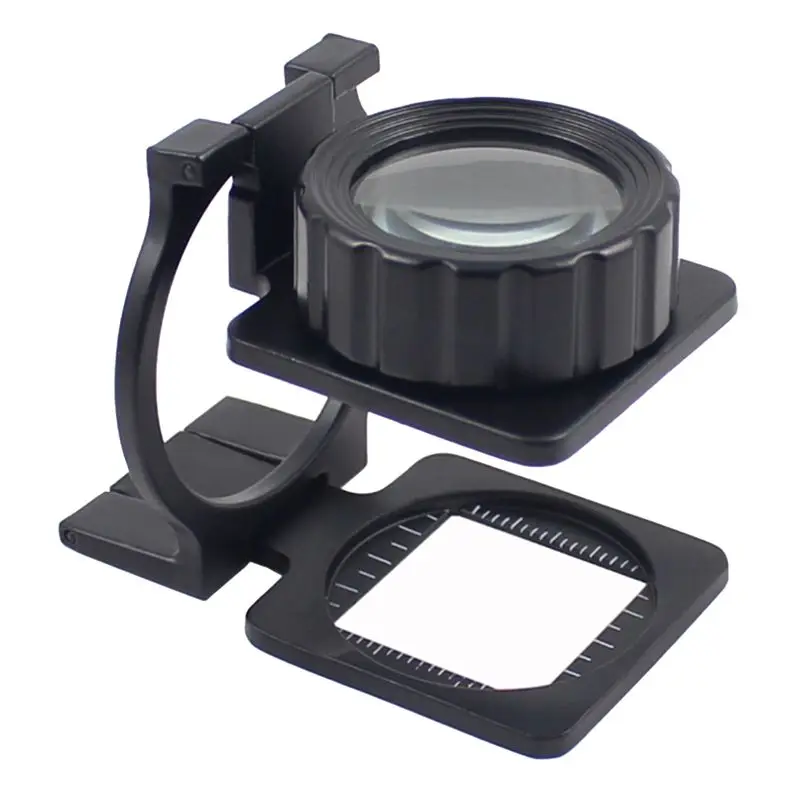 LIKE WISH 20X 30Mm Double Glass Metal Frame Folding Magnifiers For Reading - Portable Textile Magnifying Pocket Lens