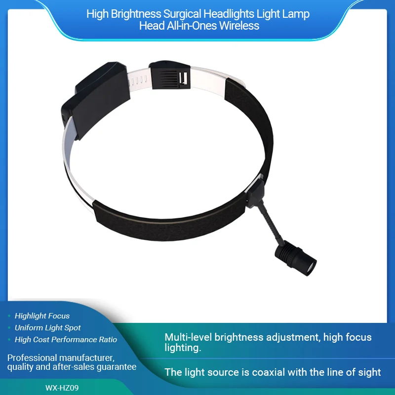 

High Brightness Surgical Headlights Light Lamp Head All-in-Ones Wireless Ent Dental Headlight Medical Headlamp WX-HZ09