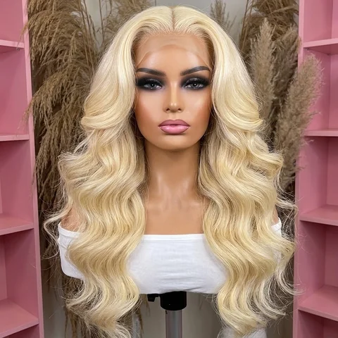 Transparent Lace Front Wig 613 Blonde Body Wave13x4 13x6 360 Lace Frontal Wigs 180 200 220 Density Brazilian Human Hair Wig Pre Plucked Brazilian Remy Hair Wigs