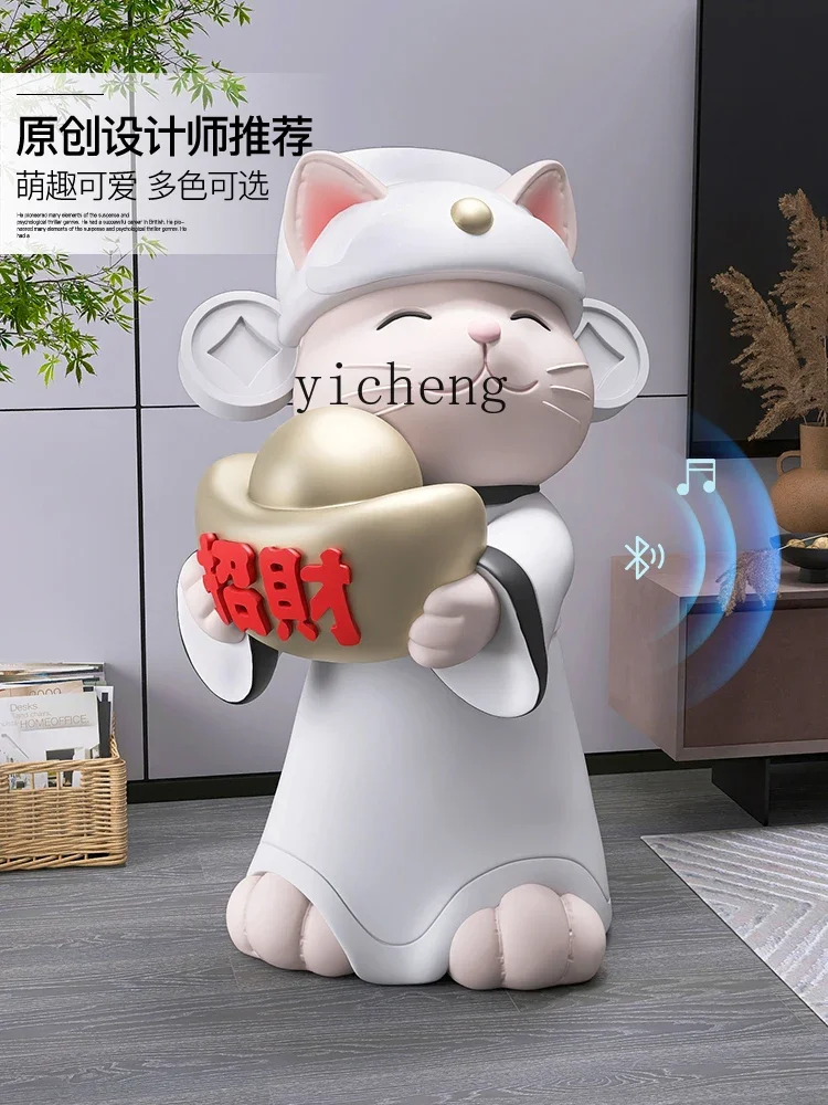 ZK National Fashion Fortune Cat Large Floor Ornaments Light Luxury High-End Living Room Home Decorations Shop Housewarming Gifts