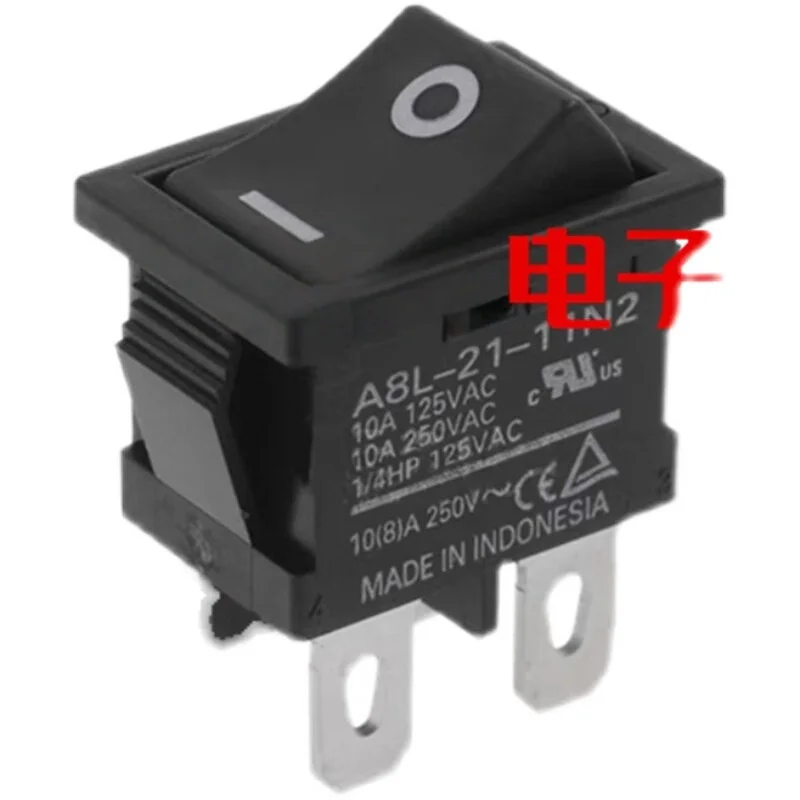 New original A8L-21-11N2 boat-type switch with 4 pins and 2 positions, 10A, 250V, 21*15 mounting holes