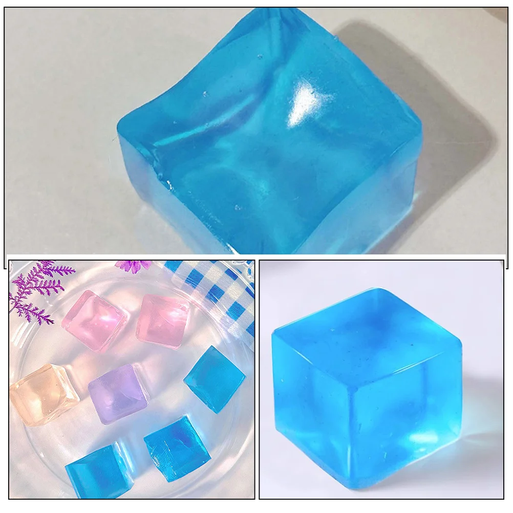 18 Pcs Jelly Vent Artifact Ice Cube Squeezing Ball Stretchy Toy Stress Balls Cubes Fidget Decompression Party Favor