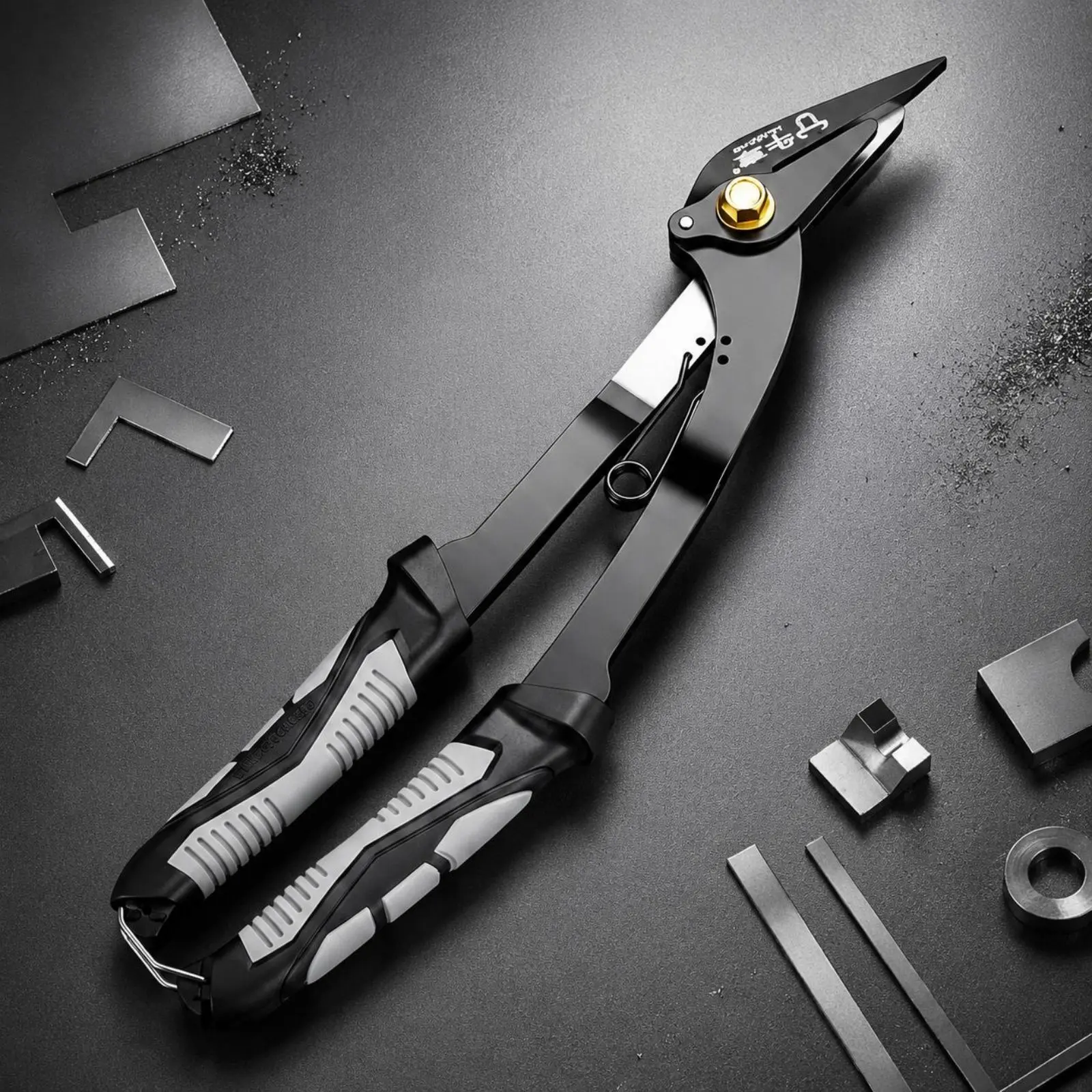 

3 Pieces Industrial Metal Shear Sharp Blade Heavy Duty Cutters Sheet Metal Cutter High Leverage Workshop Tool Ergonomic Handles