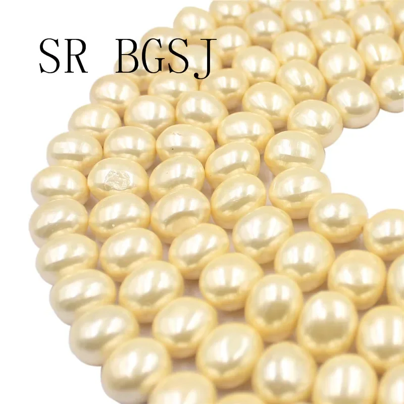 15x12mm 4 Colors Natural Feeform  Egg Shape Shell Immitation Pearl Jewelry DIY Loose Beads Strand 15