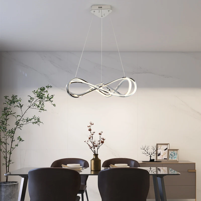 AiPaiTe Modern led Chandelier Chrome/Gold irregularly curved line pendant light for Living room bedroom dining room Home decor