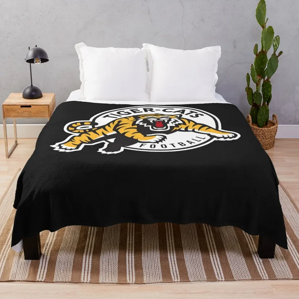 

Hamilton tiger cats cfl logo Throw Blanket Decorative Sofas Summer Beddings Custom decorative Blankets