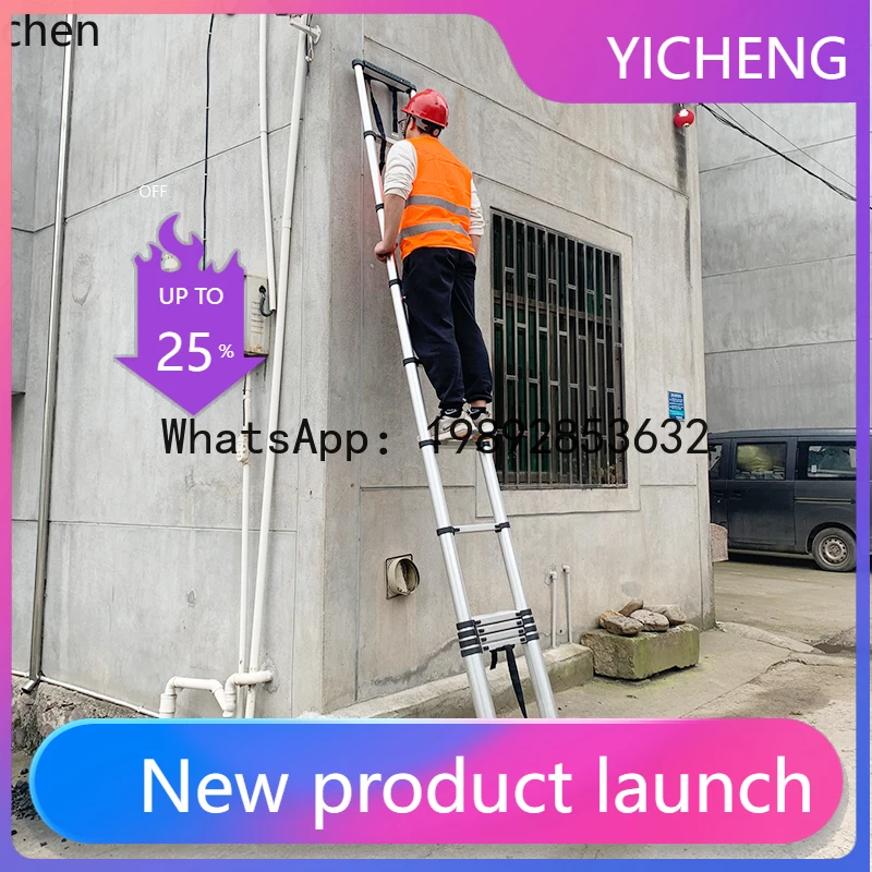 

aluminum alloy thickened straight ladder for installation of portable single-sided telescopic ladder