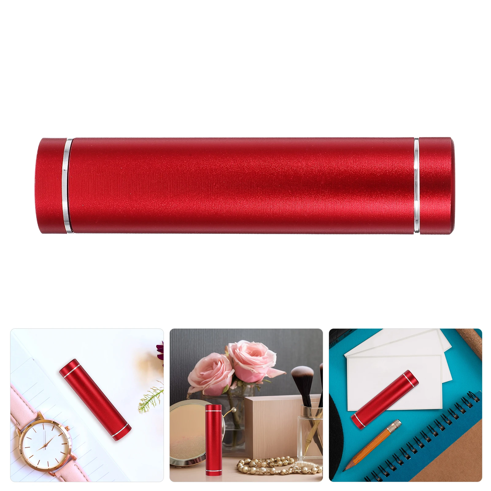 1pc Mini Storage Box Power Bank Hidden Safe Red Color Portable Valuable Item Container Sturdy Material Lightweight Realistic