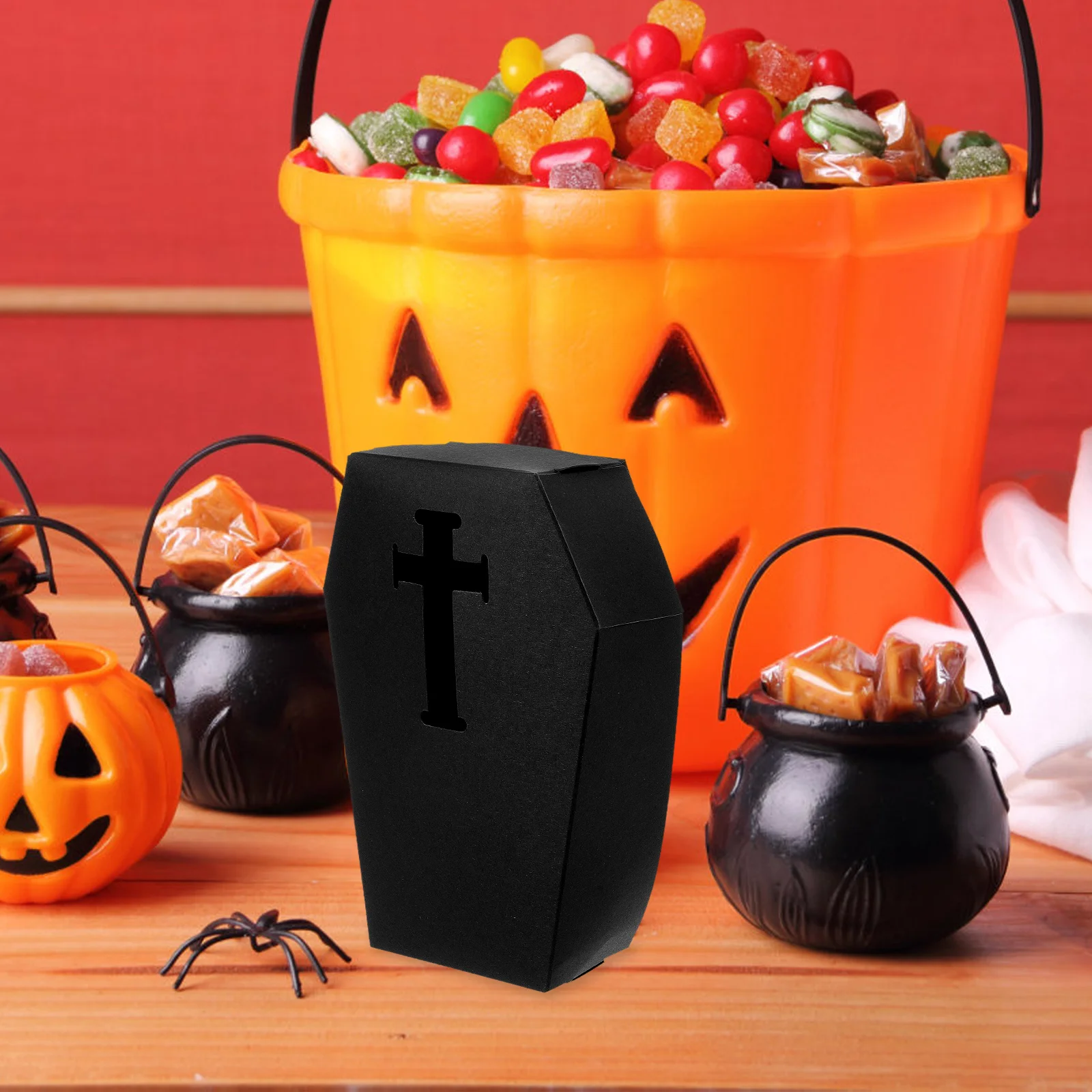 Boîtes à Bonbons pour Halloween, Accessoires Décoratifs, Coffin Favor, Rangement en Papier, Beaucoup de Goodies, 6 Pièces