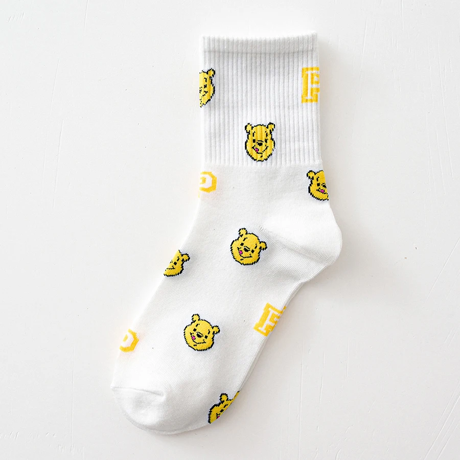 5Pairs miniso disney Hip Hop Street Fashion Nieuwigheid Anime Sokken Mannen Vrouwen Grappige Casual Korte Crew Sokken