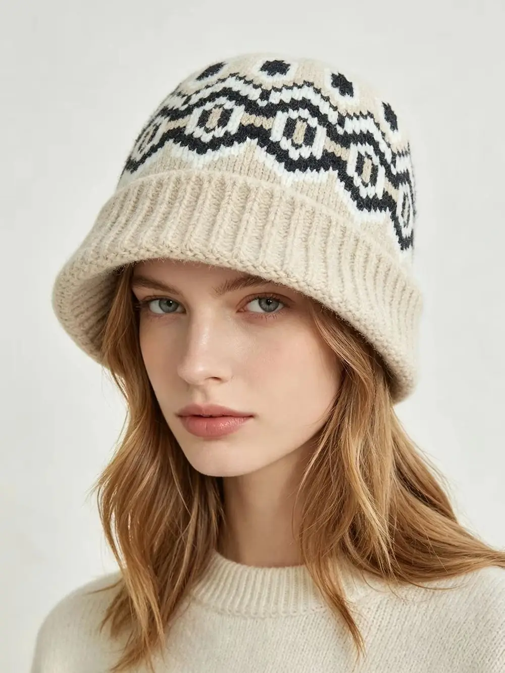 Wool hat 2026 Fel Island style Solid color cashmere knitted basin cap Autumn and Winter Thickened Warmth and Cold Protection Hat