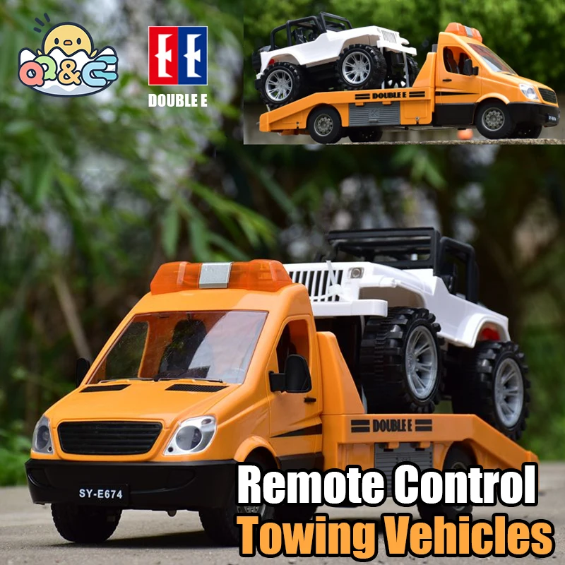 

Double E E674 1/18 RC Truck Trailer Radio Controlled Car Tractor Traffic Police Road Wrecker construction vehicle toy for kids