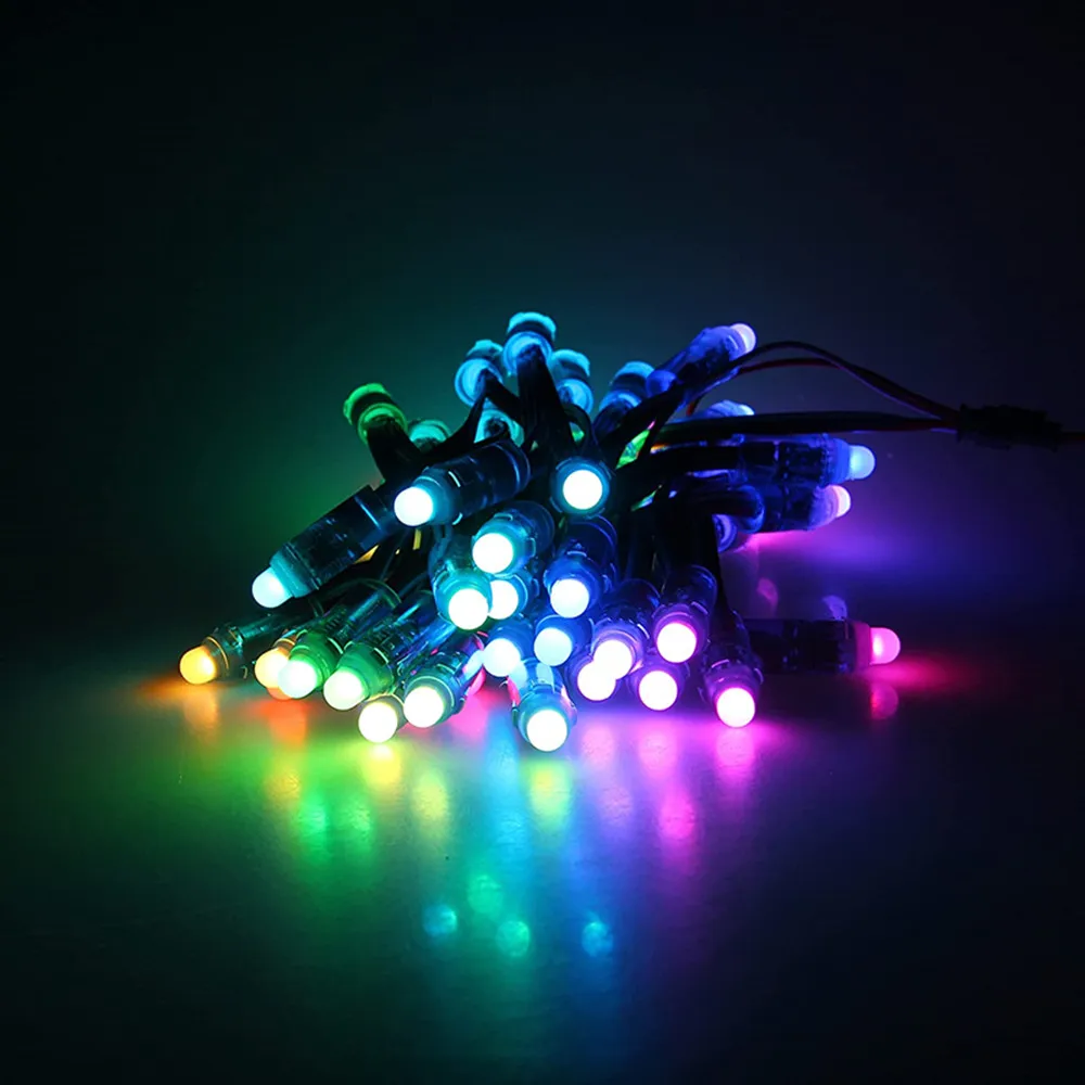 50pcs 12mm WS2811 Full Color LED Pixel Light Module DC 5V IP68 Waterproof RGB Color 2811 1903 IC Digital LED Christmas Light