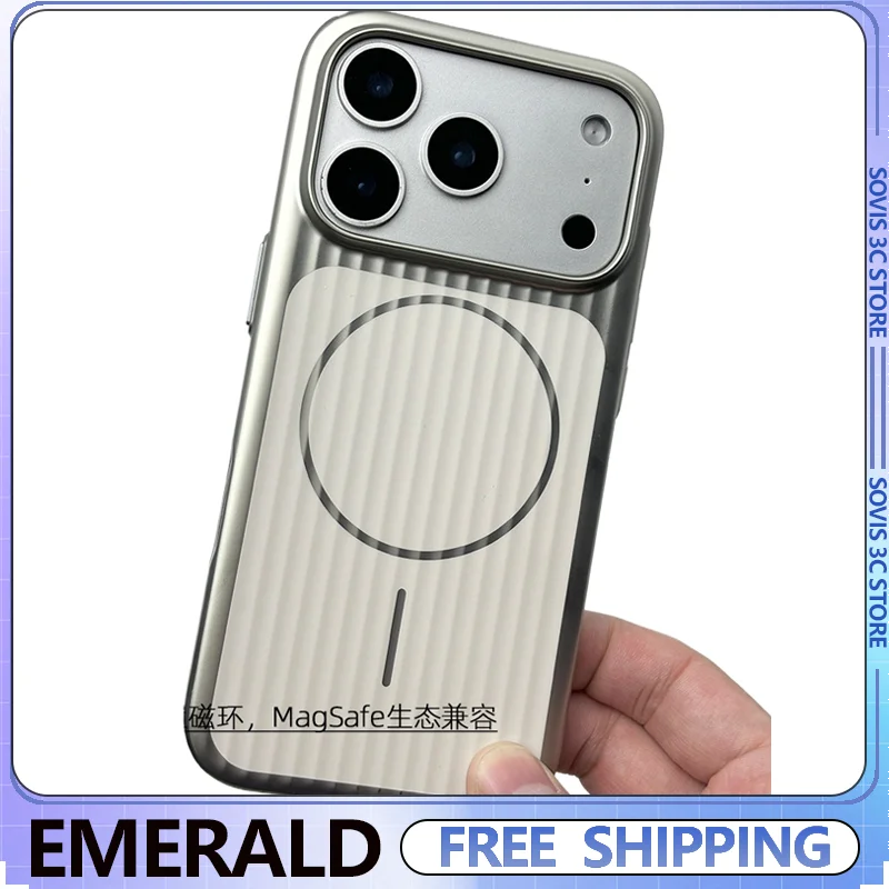 

Матовый магнитный чехол EMERALD с гальваническим покрытием, ультратонкий, противоударный защитный чехол для iPhone 17 Pro/17 Pro Max, подарок
