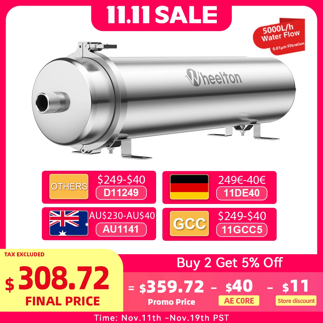 5000L/H Ultrafiltration Filter Whole House Household Water Filter System 0.01 μ m Reusable Sediment Water Filter Filter Sediment