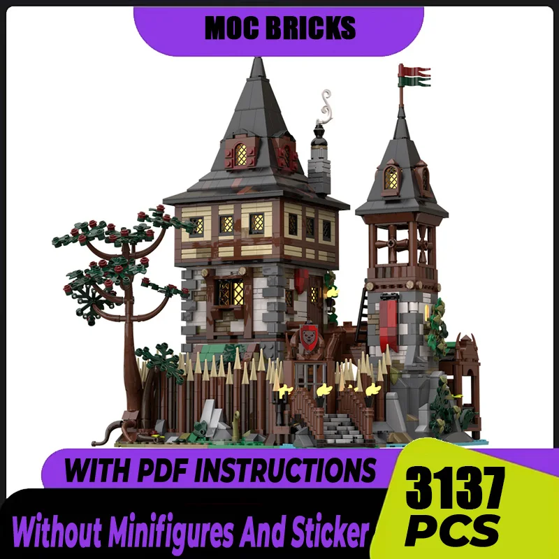 

Medieval Castle Model Moc Building Blocks Bear Lord`s Castle Model Technology Bricks DIY Assembly City Street View Toys Gifts