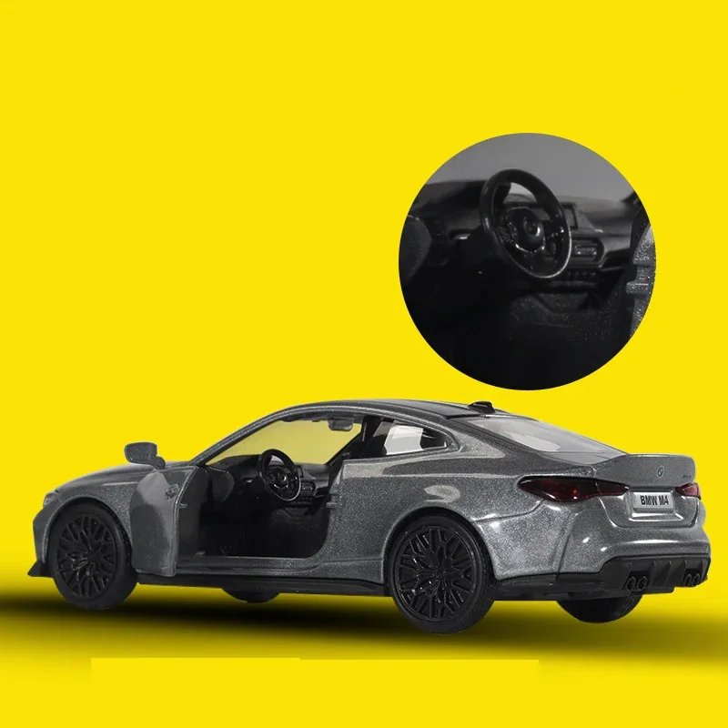 1:36 BMW M4 CSL مركبات رياضية معدنية سيارة خارقة سريعة وغاضبة قطعة واحدة سيارة لعبة بوي دييكاست نموذج تلقائي هدية عجلة ساخنة سحب #3