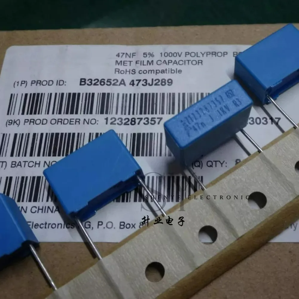 

5pcs/lot EPCOS 0.047uf 1000v 47nf 473 Brand New 15mm Film Capacitor B32652A473J