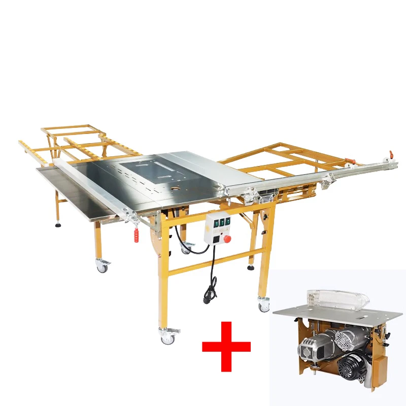 Ensemble complet de culbuteurs de précision pour le travail du bois, scie sous-mère multifonctionnelle sans poussière, rail de guidage pliant de levage