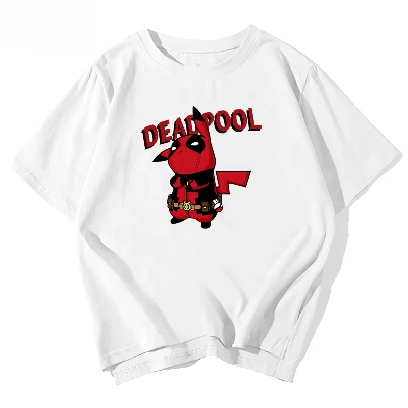 مينيسو ديدبول المشتركة بيكاتشو قصيرة الأكمام للبنين والبنات متعة نصف كم تي شيرت على الملابس الرياضية عادية قصيرة الأكمام #1