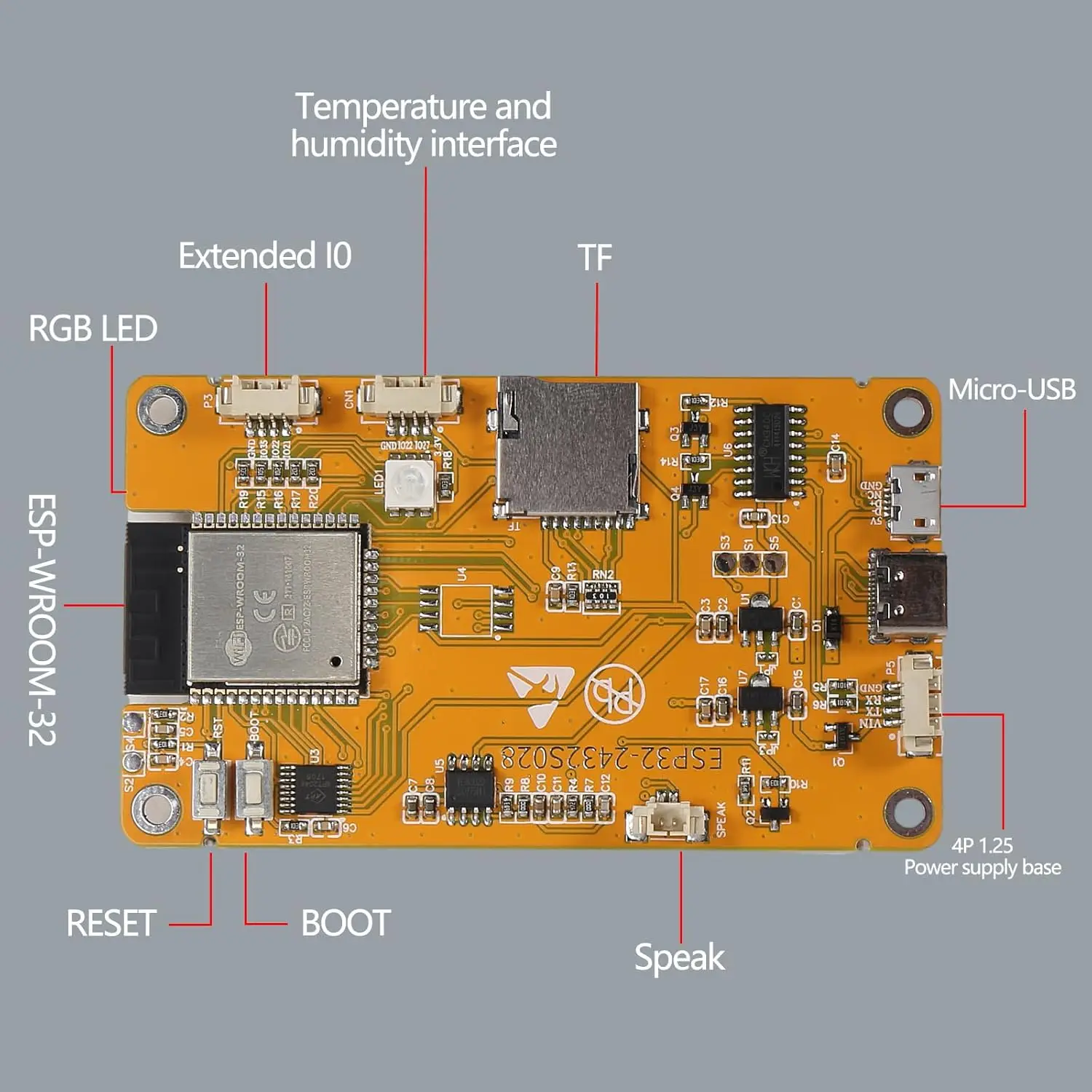Placa de desarrollo ESP32 ESP32-2432S028R WiFi Bluetooth 2,8 pulgadas 240X320 pantalla inteligente módulo TFT pantalla táctil para Arduino