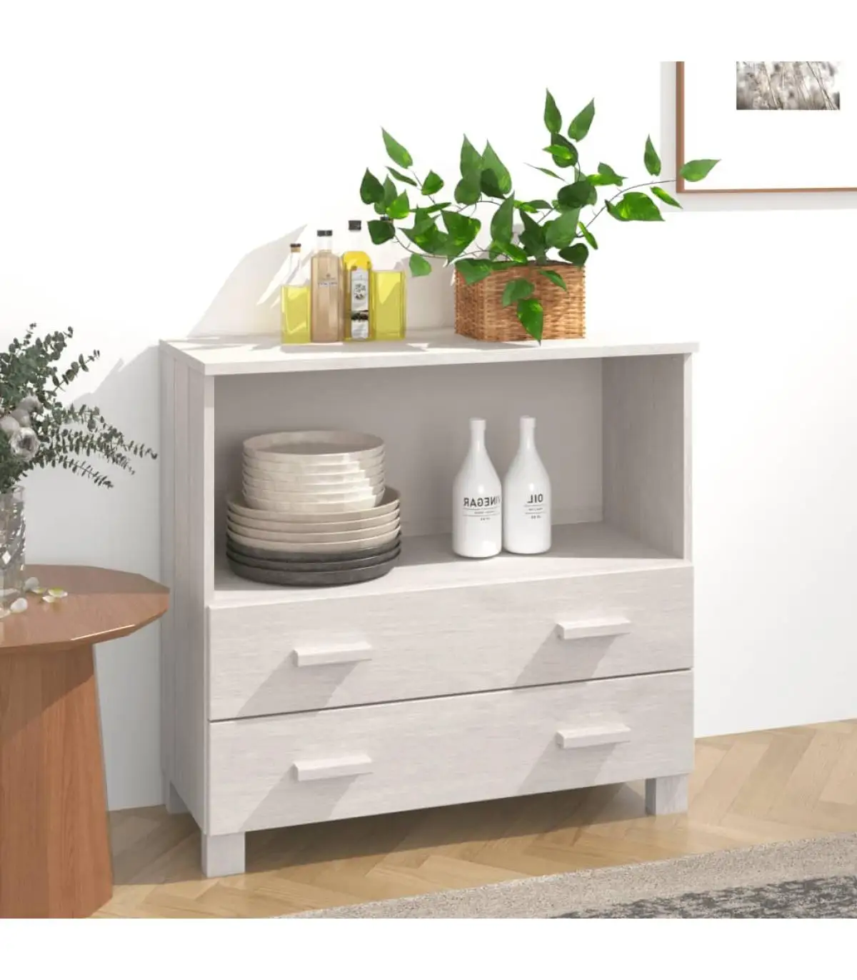 White Pine solid wood sideboard 85x35x80 cm