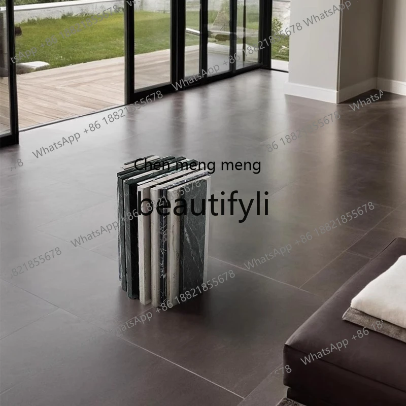 

Marble Side Table Sofa Light Luxury Home Minimalist Living Room Creative Natural Luxury Stone Corner Table