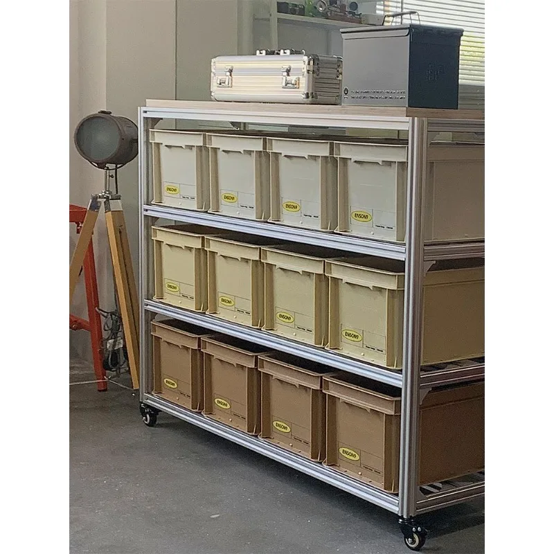 New multi-functional household, storage rack, movable three-layer rack with wheels, warehouse sundries placement cart