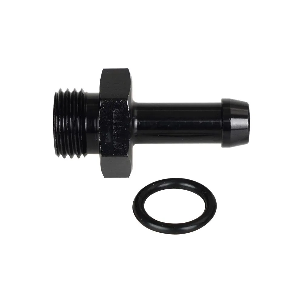 AN6 Fuel Line Adapter Male to 5/16 Hose Barb Fitting 6AN O-ring Seal Boss Connector ORB Washer Black Anodized TF-1096 5/16\'\'