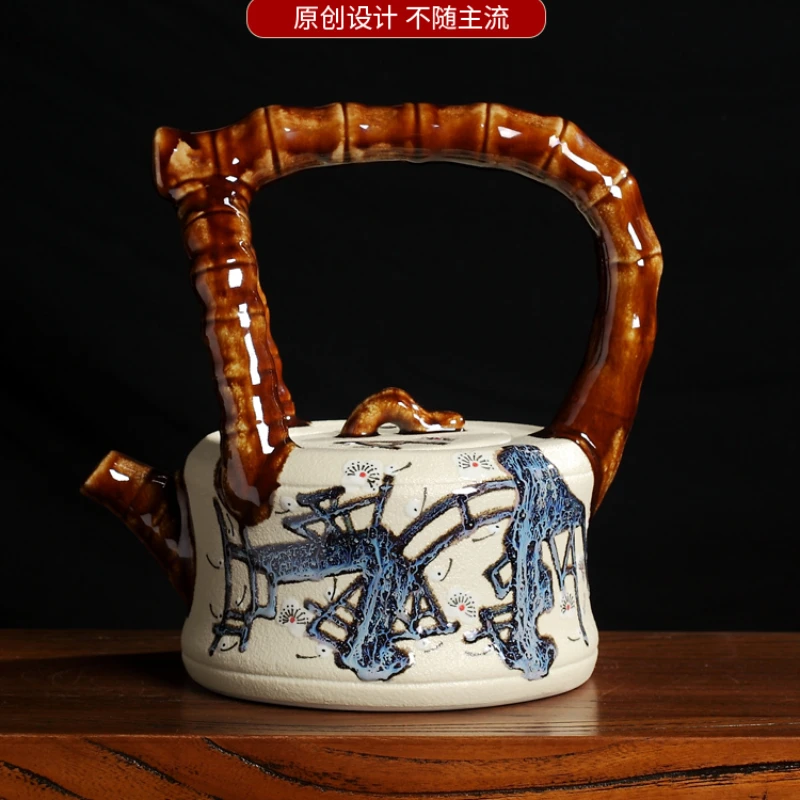 Creative Teapot Zen Ornament Jingdezhen Ceramics Antique Chinese Living Room Bogu Rack Handmade Decorative Crafts