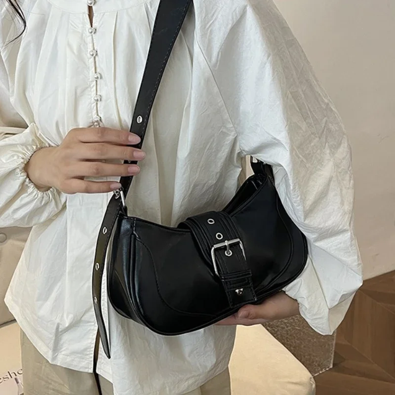 

Vintage Korean Women Business Shoulder Bags Pu Leather Ladies Commute Underarm Tote Bag Hot Sale Trendy Casual Handbags Purse