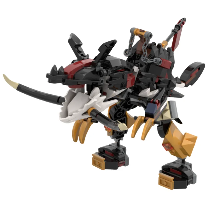Futuristic Cyber Hound Robot MOC Building Blocks Detailed Sci-Fi Animal Mech Model DIY Assembly Brick Desktop Collectible