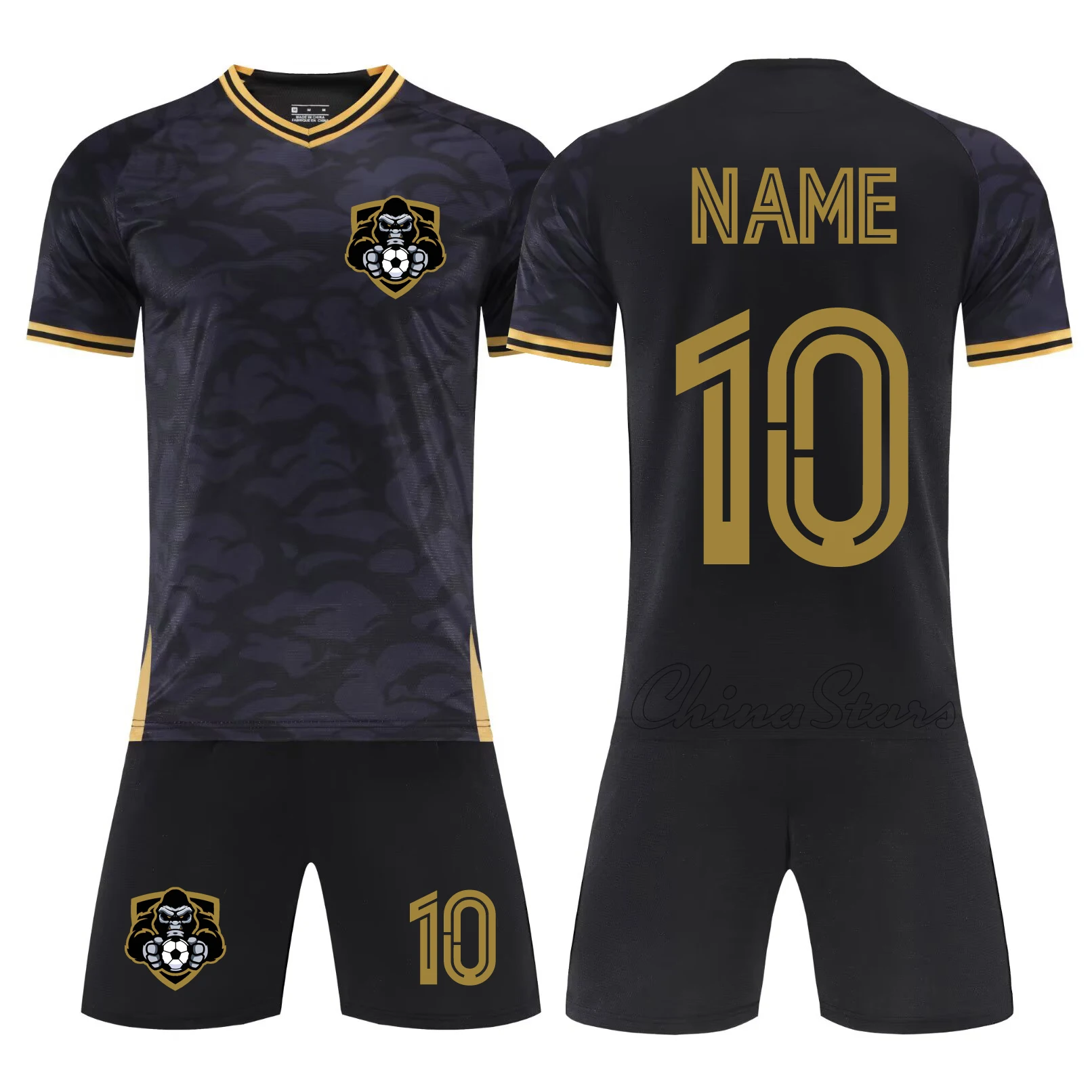 

Custom Survetement Football Kits Men Kids Soccer Jerseys Set Boys Women Football Training Uniforms Black Short Sleeve Futsal