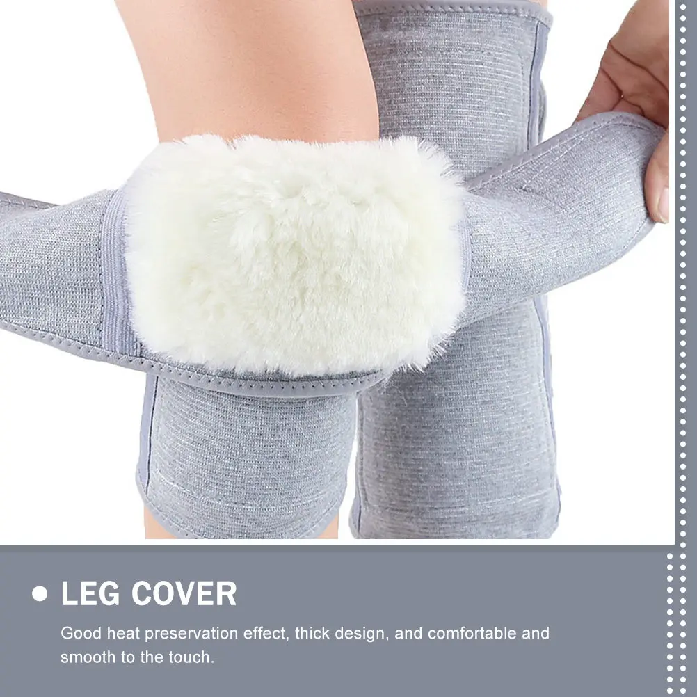 1Pair Winter Warm Knee Pad Thick Wool Anti-Cold Knee Protector for Outdoor Cycling Hiking Skiing Cold Weather Leg Support