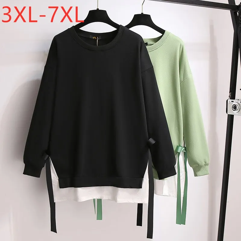 

Women Plus Size 3XL 4XL 5XL 6XL 7XL Sweatershirt Large Loose Pullover Long sleeve WinterT-shirt Female Oversize Tops Clothing