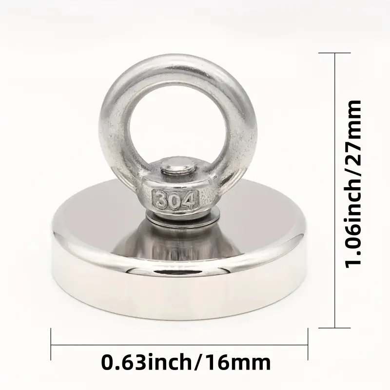 D16~D42mm 강력한 흡착 구조 보조기구, N52 중형 희토류 소재로 제작, 카운터싱크 홀 및 아이볼트 흡착 금속