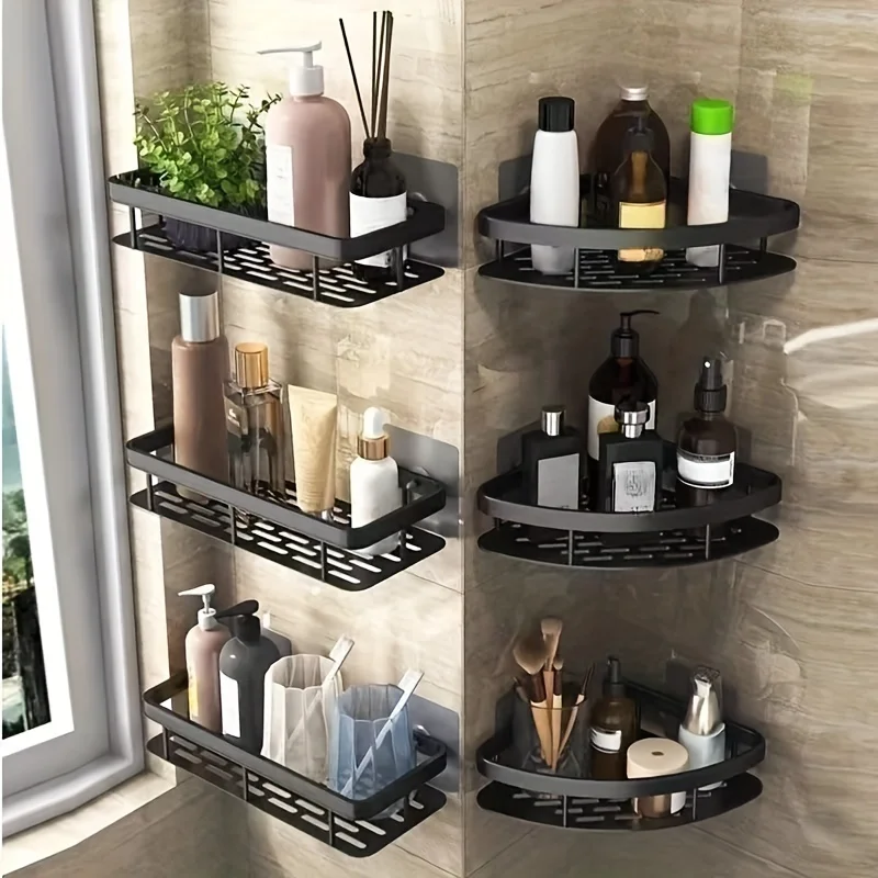 

1 Pieces/2 Bathroom Storage ，No-drill Wall-mounted Corner Shelf、Shower Rack Holder,bathroom accessories
