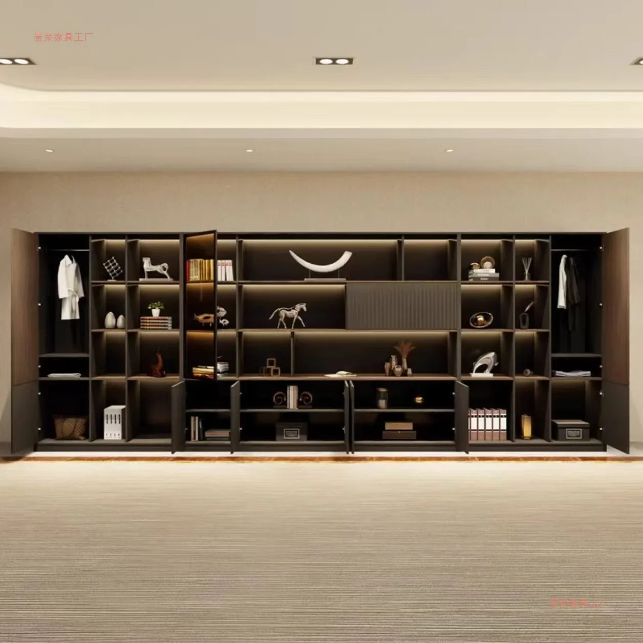 Office File Decorative Study Locker Wall Cabinet Bookcase Storage Background Cabinet Others