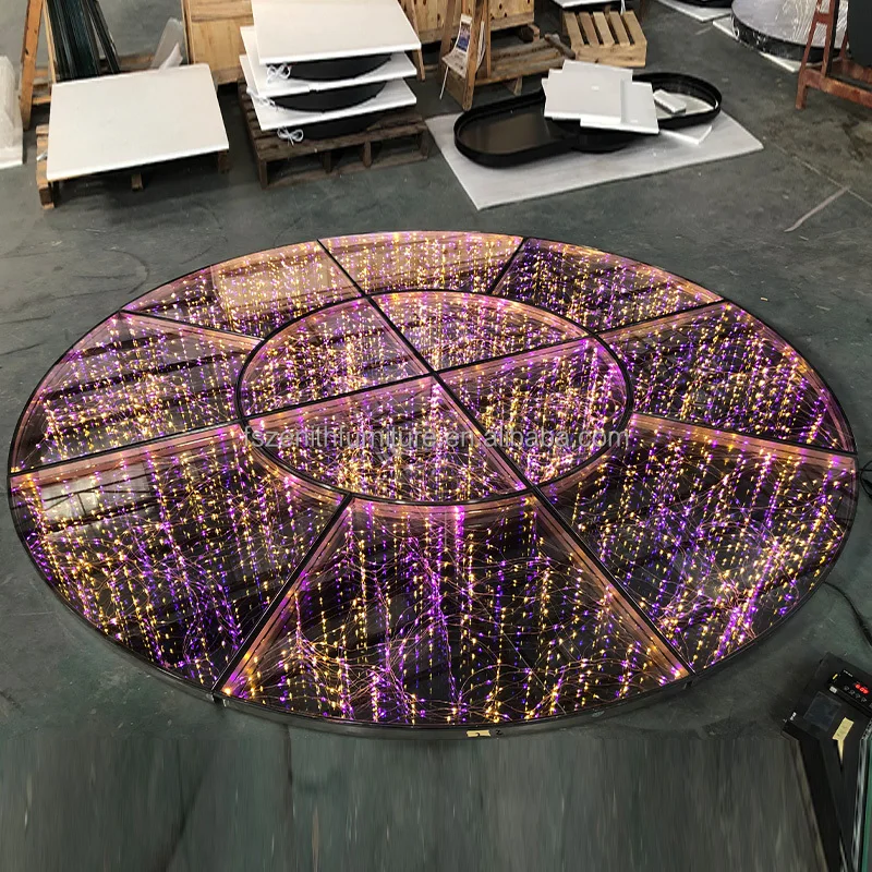 

LED RGB Round Stage Portable Dance Floor 3D Infinite Party Stage Led Dance Floor Light Stage Wedding Led Floor to Dance
