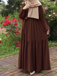 Fashionable Muslim women's loose long sleeved retro elegant dress