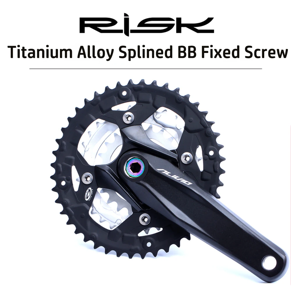 RISK M15x12 Bicycle Splined BB Fixed Screw Chain Wheel Octalink Linking Bike Bottom Bracket Bolt Crank Arm Dust Cover