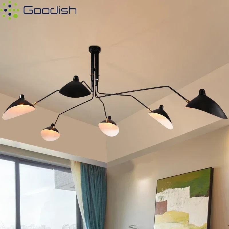 Industrial Vintage Art Creative Spider Tentacle Pole LED Pendant Lights Lustre Lamps for Living Room Home Decoration Chandelier