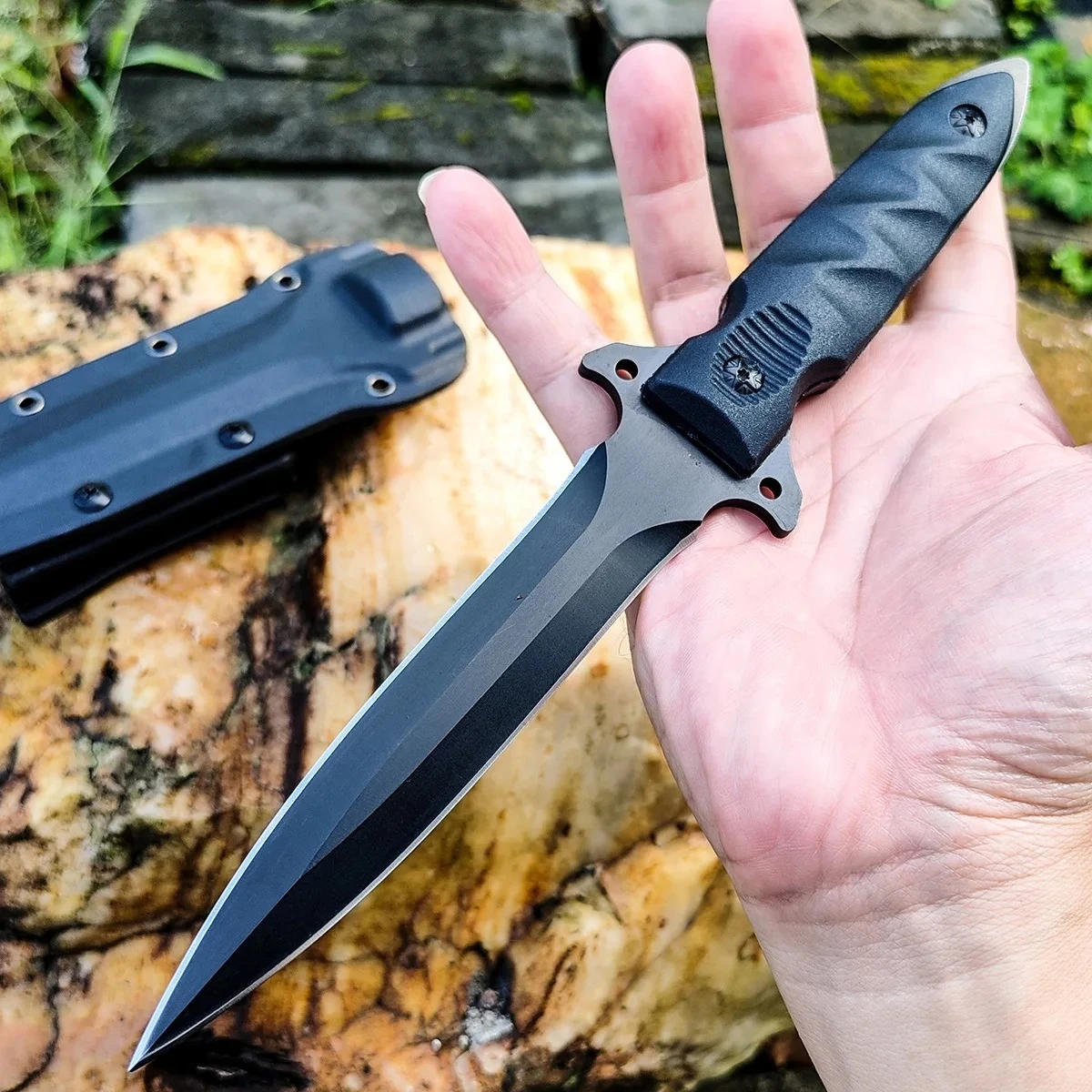 

Прямой нож для выживания, тактический нож с лезвием 9cr18mov и оболочкой из кайдекса, кемпинг, самооборона, уличная тактика, инструменты для дикой природы