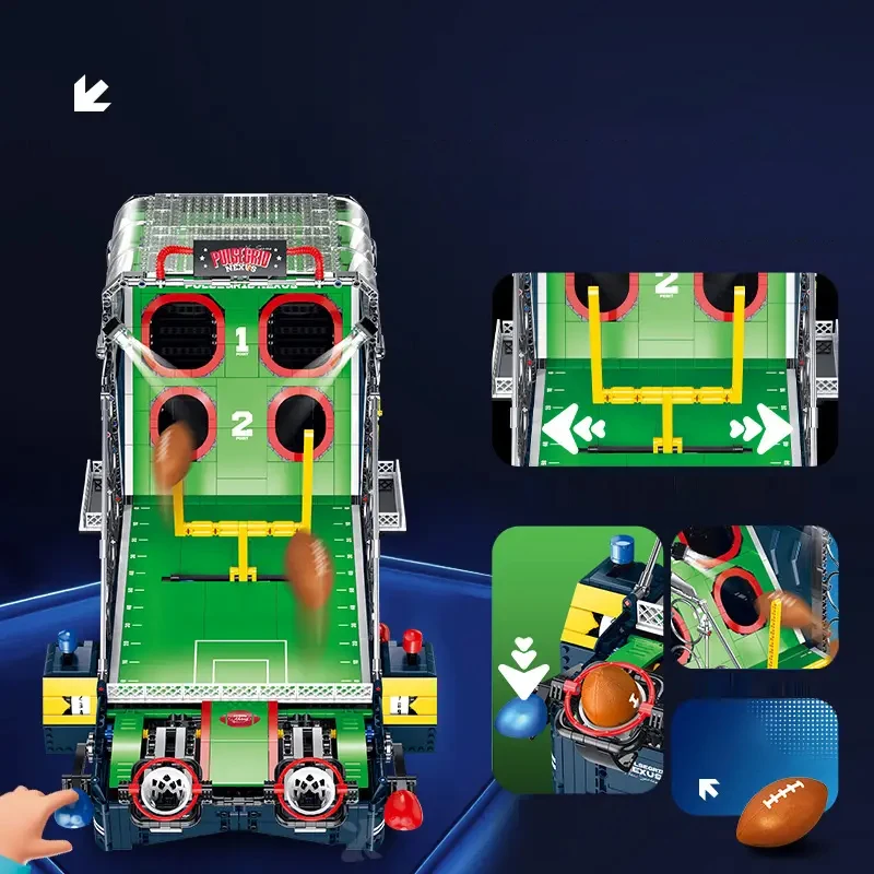 2272pcs Rugby Game Console with Lighting Building Blocks Creative Electric Battle Game Machine Bricks Creative Toys Adult Gift