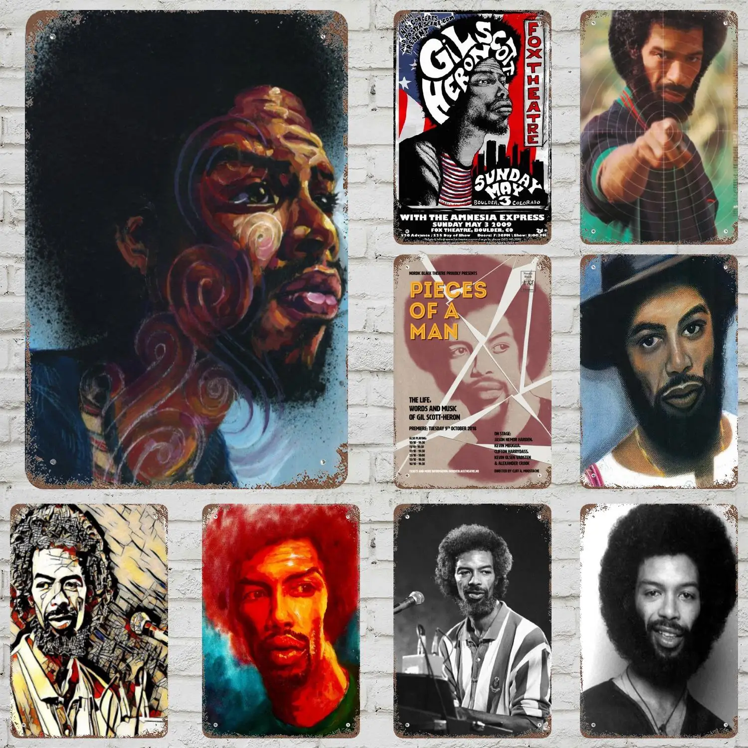 Gil Scott-Heron Retro Vintage Tin Sign Poster Decorative Plaque Metal Plate Wall Decor