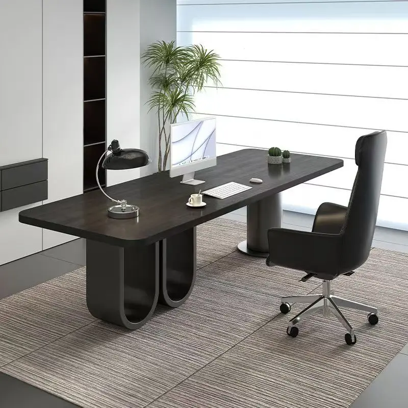 Italian Custom Commercial Office Desk Boss Table Modern Simple Solid Wood Computer Desk Workbench Study Room Healthy Light