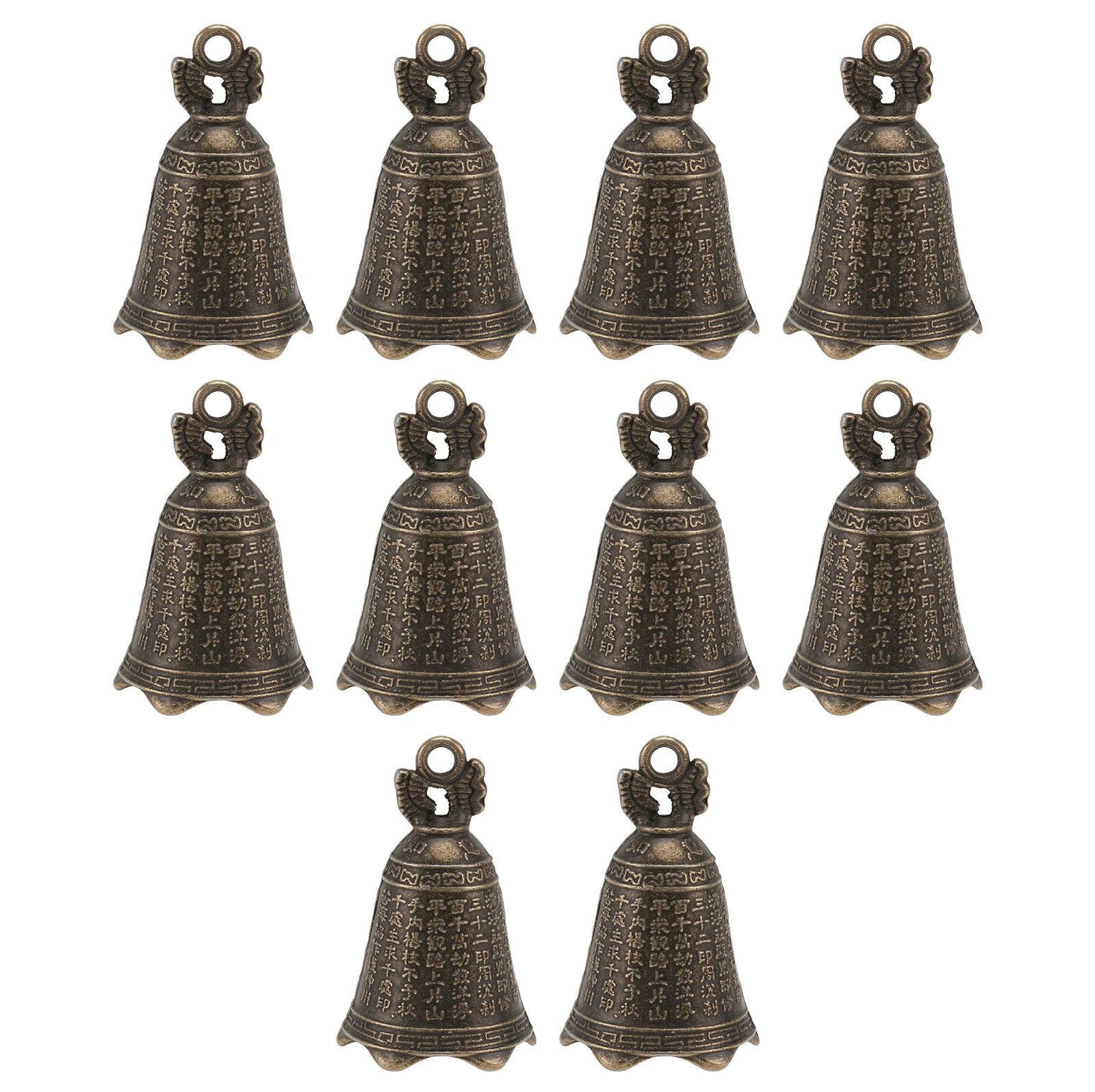 

10 Pcs Dark Brown Vintage Bells Retro Bell Pendant DIY Materials Round Shape 3 7x2 3cm Birthday Christmas Gifts